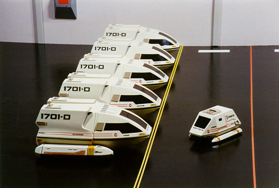 1701-D Hanger Deck and Shuttlecraft miniatures